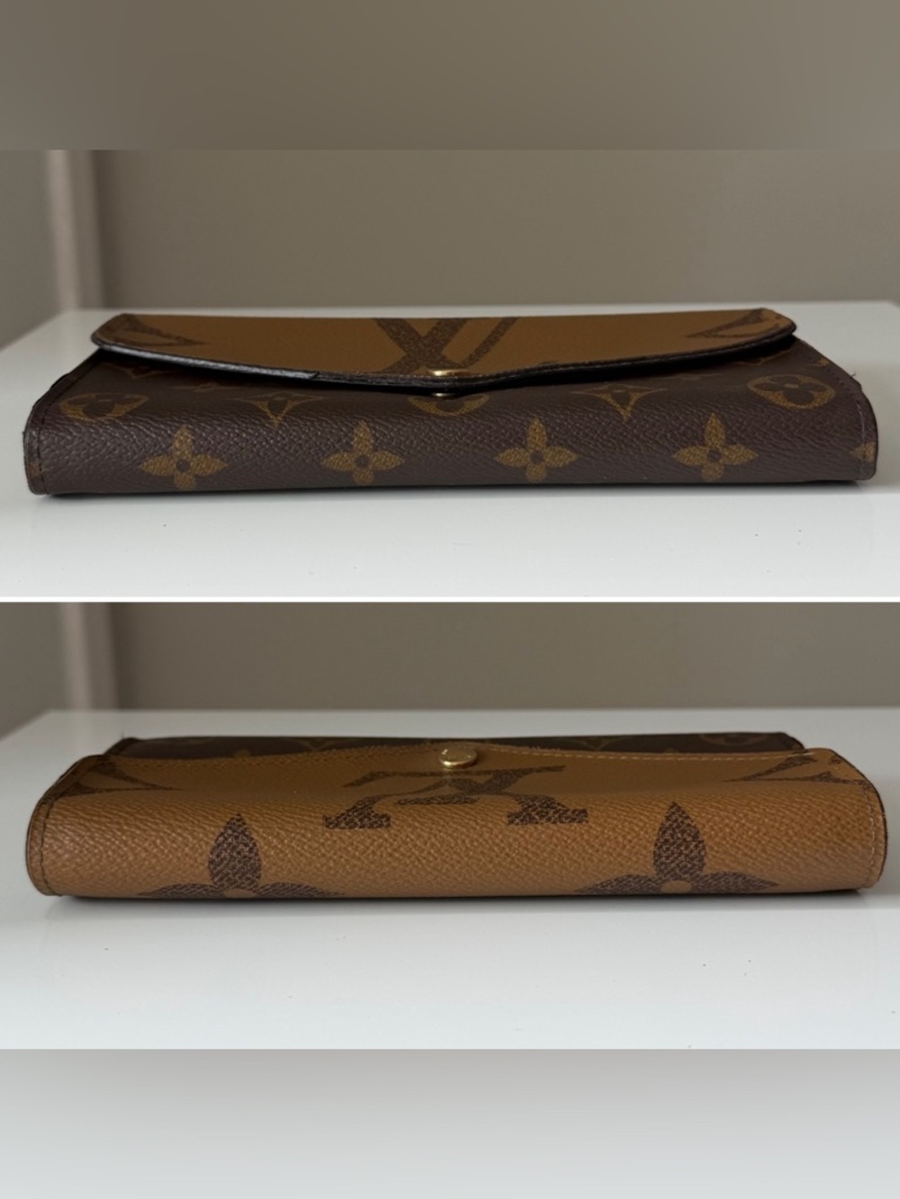 Louis Vuitton Sarah Wallet Reverse Monogram Giant Canvas Black Interior - Picture 6 of 11